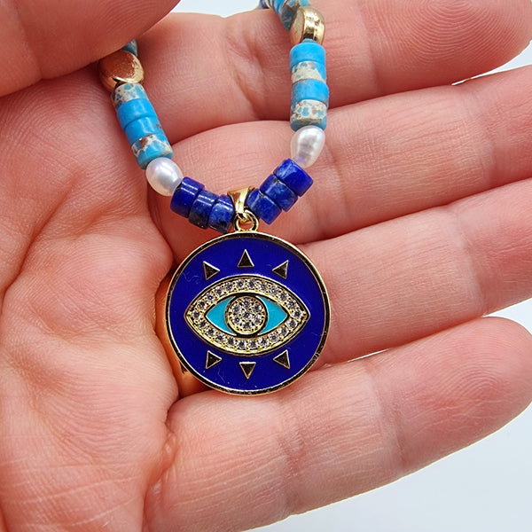 Collar de Piedras con Ojo Turco