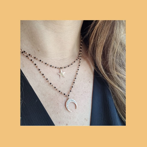 Collar Doble Luna y Estrella