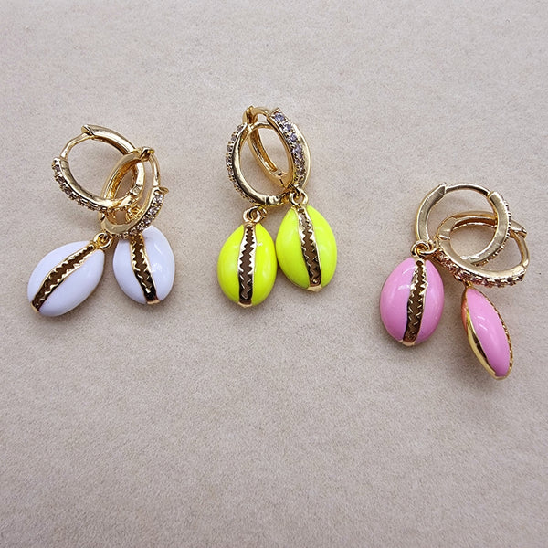 Preciosos pendientes Caracol Blanco