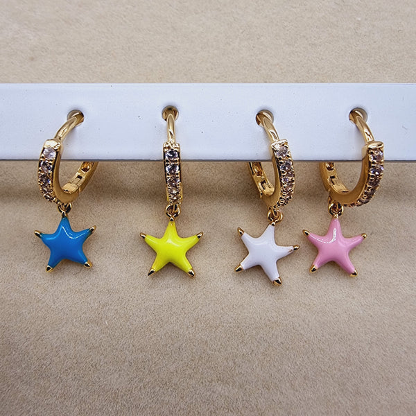 Preciosos pendientes Estrella Traviesa Azul