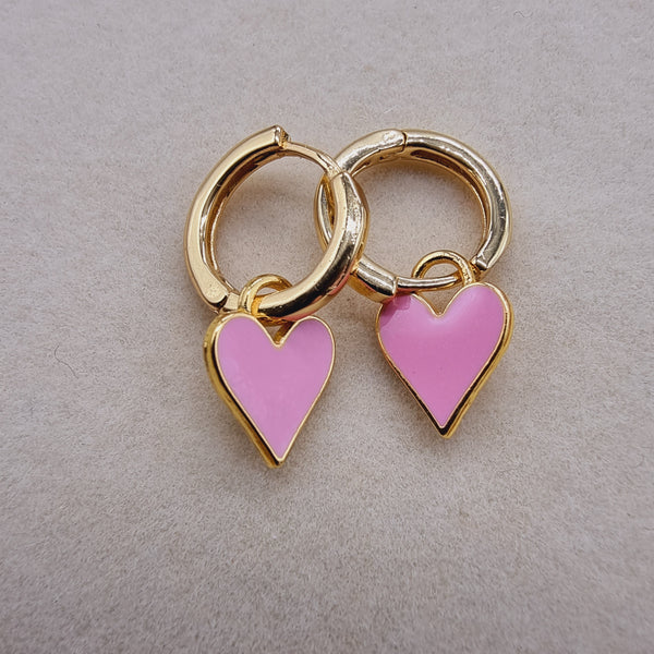 Pendientes Corazones Alegres Rosa