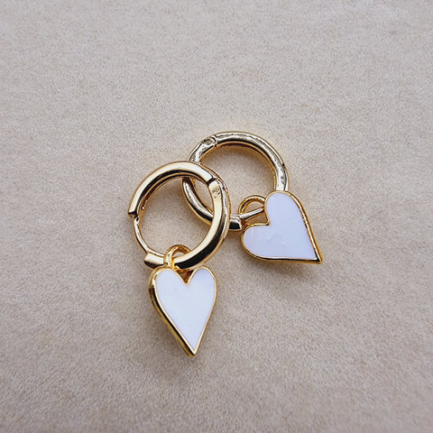 Pendientes Corazones Blancos