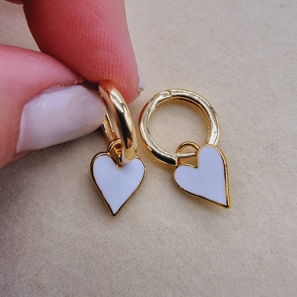 Pendientes Corazones Blancos