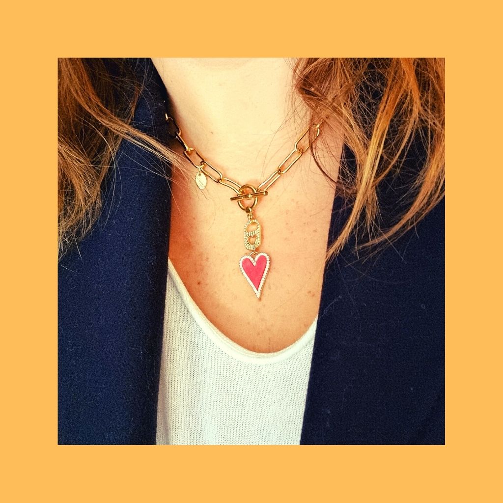 Collar y Pulsera Corazones Rojos