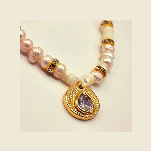 Collar de Perlas con Brillante