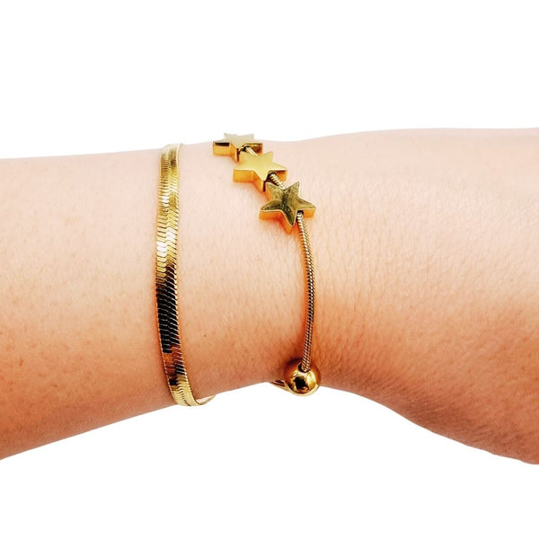 Pulsera Doble Trío de Estrellas