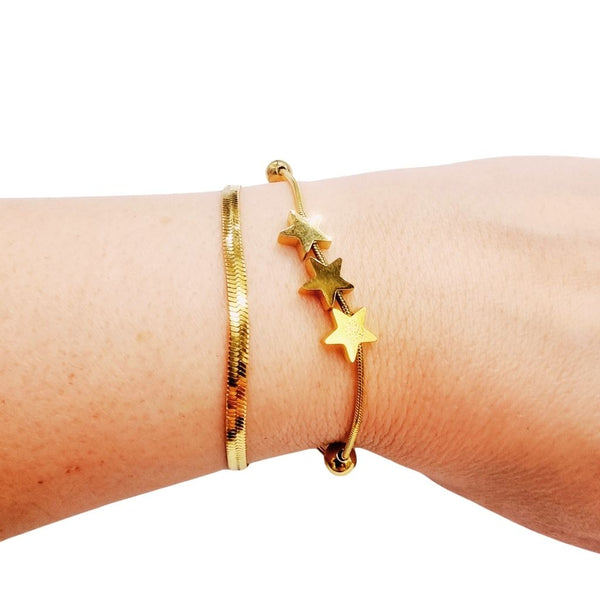 Pulsera Doble Trío de Estrellas