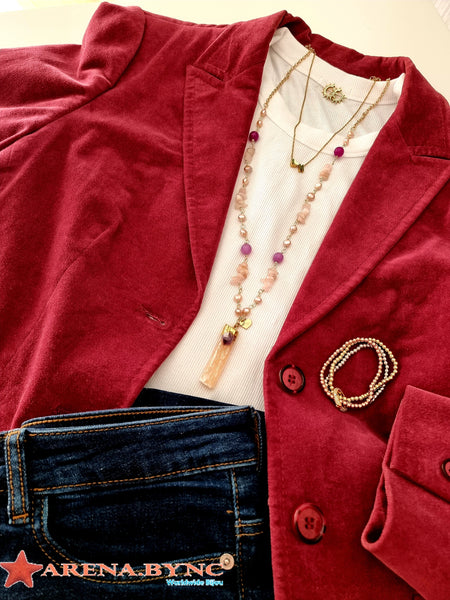 Collar Druzy Rosa