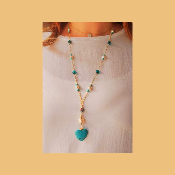 Collar Corazón Turquesa