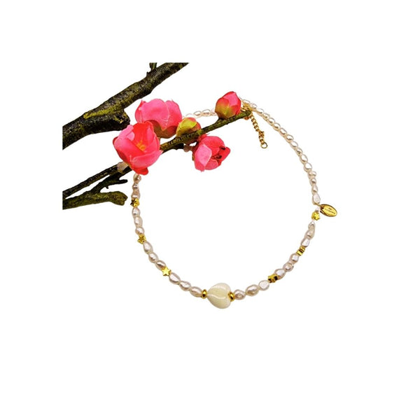 Collar Perlas con Corazón Nácar