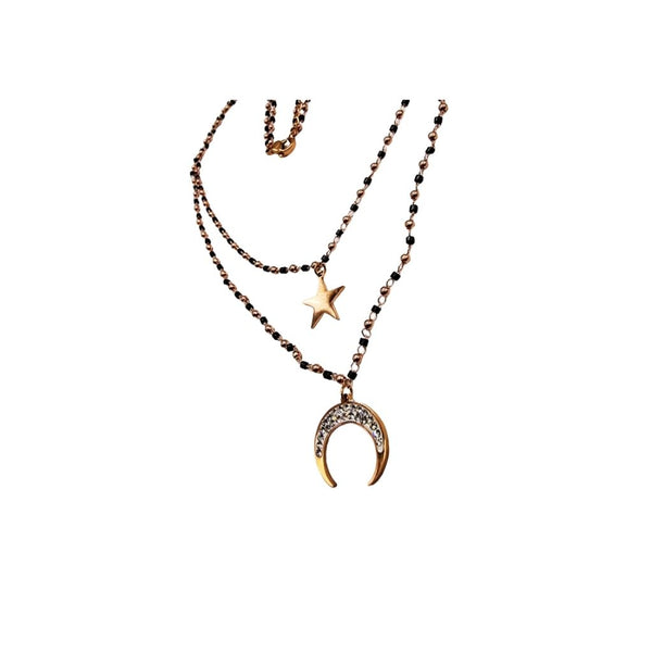 Collar Doble Luna y Estrella