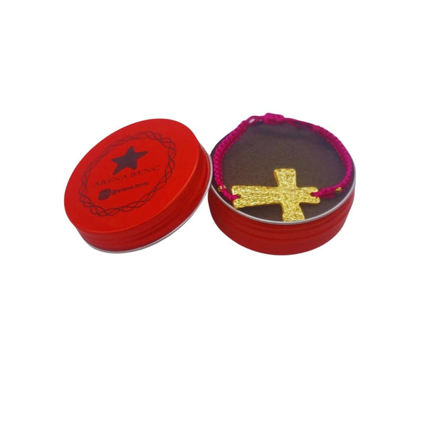 Pulsera Cruz Fucsia