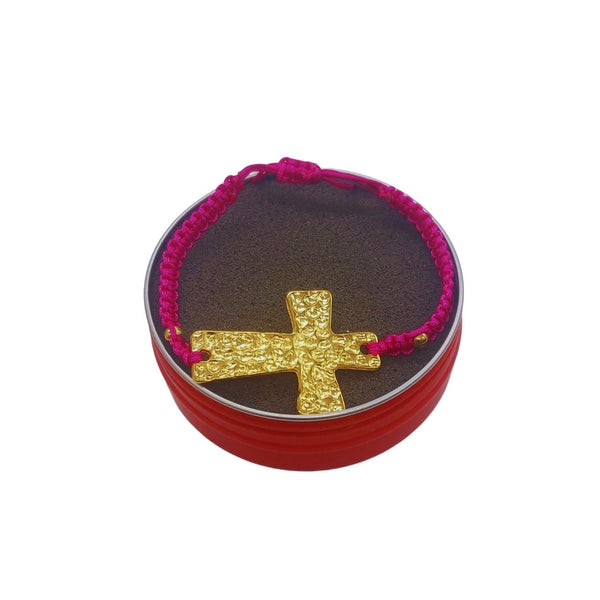 Pulsera Cruz Fucsia