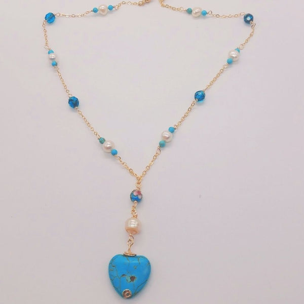 Collar Corazón Turquesa