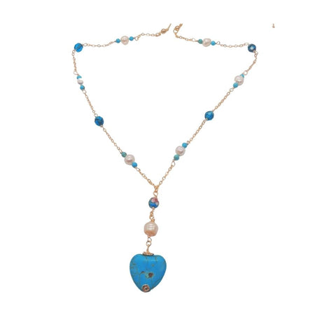 Collar Corazón Turquesa